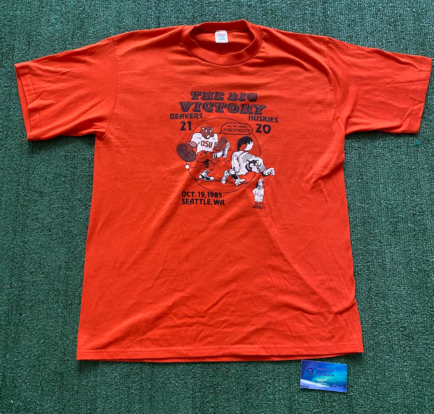 Vintage 1985 Oregon State University vs University of Washington football Tee