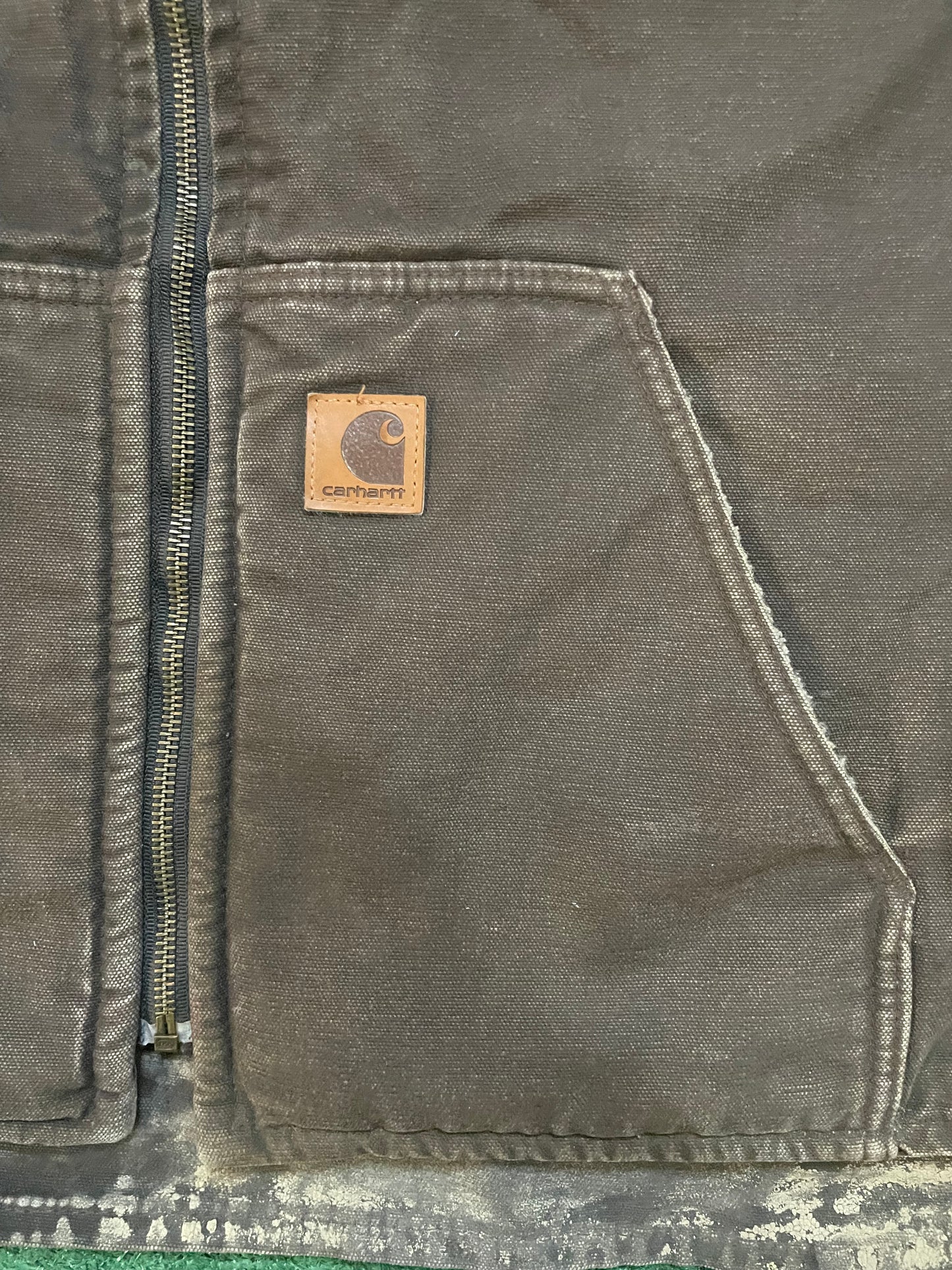 Vintage carhartt dark brown Sherpa vest