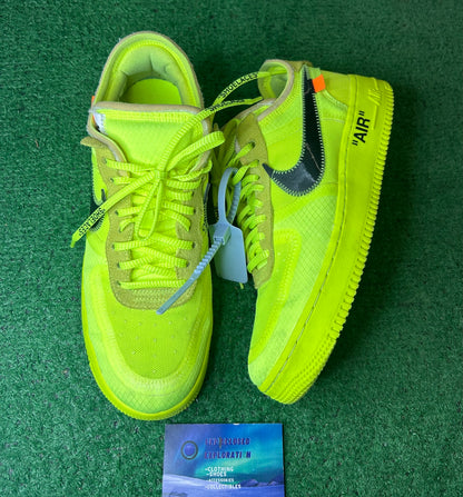 Nike Off white volt Air Force 1 8.5men/10women