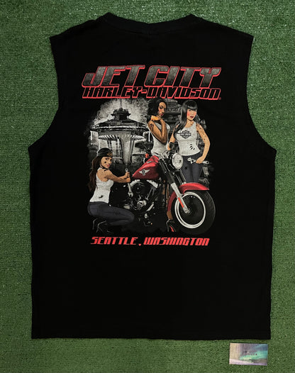 Harley Davidson jet city Seattle Washington cutoff tee