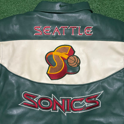 Vintage Youth Nike Seattle SuperSonics Leather Jacket
