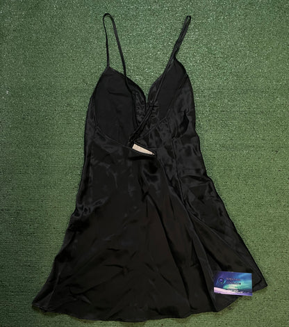 Vintage 1990s Victorias Secret black silk slip dress