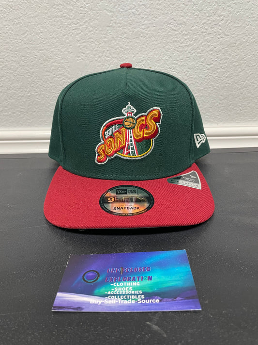 Seattle Sonics skyline green and red new era hat