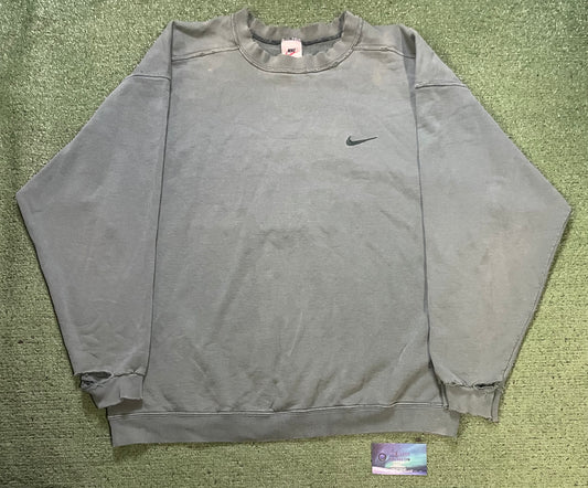 Vintage 1990s Nike green distressed crewneck