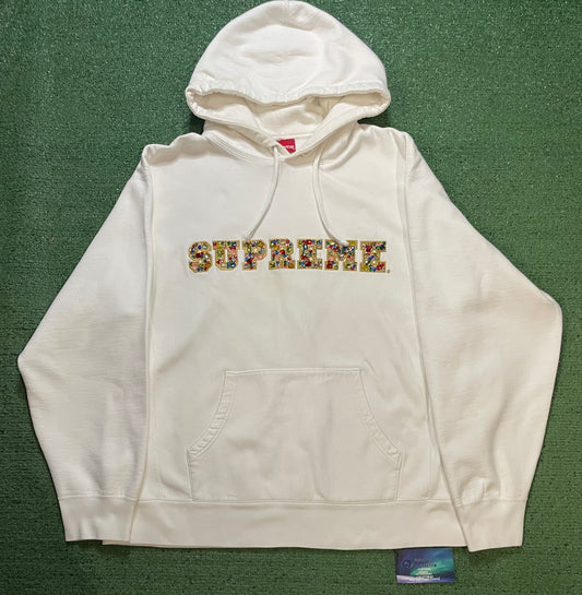 Supreme white Jewels hoodie