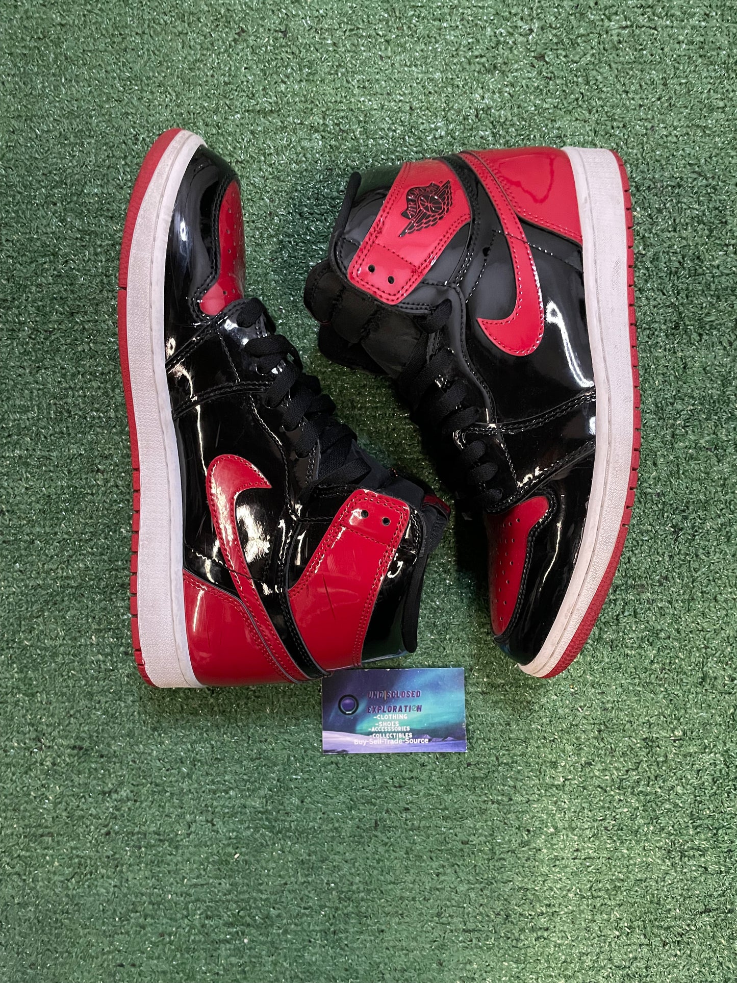 Air Jordan 1 high patent bred size 10.5men/12women