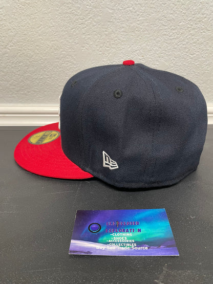 Atlanta Braves navy and red new era fitted hat