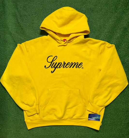Supreme Raised Script Hoodie Yellow