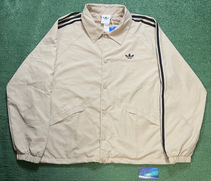 Adidas stone khaki button up jacket