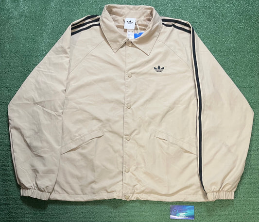 Adidas stone khaki button up jacket
