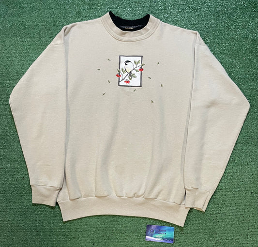 Vintage 1990s embroidered bird crewneck