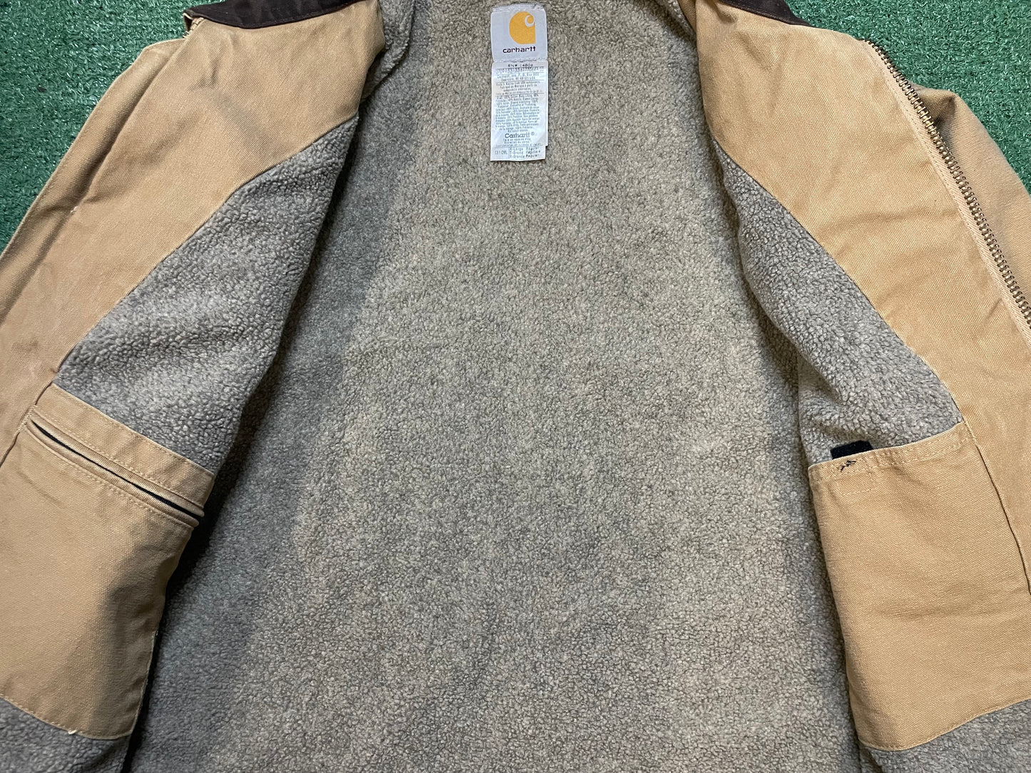 Carhartt beige & brown Sherpa lined jacket