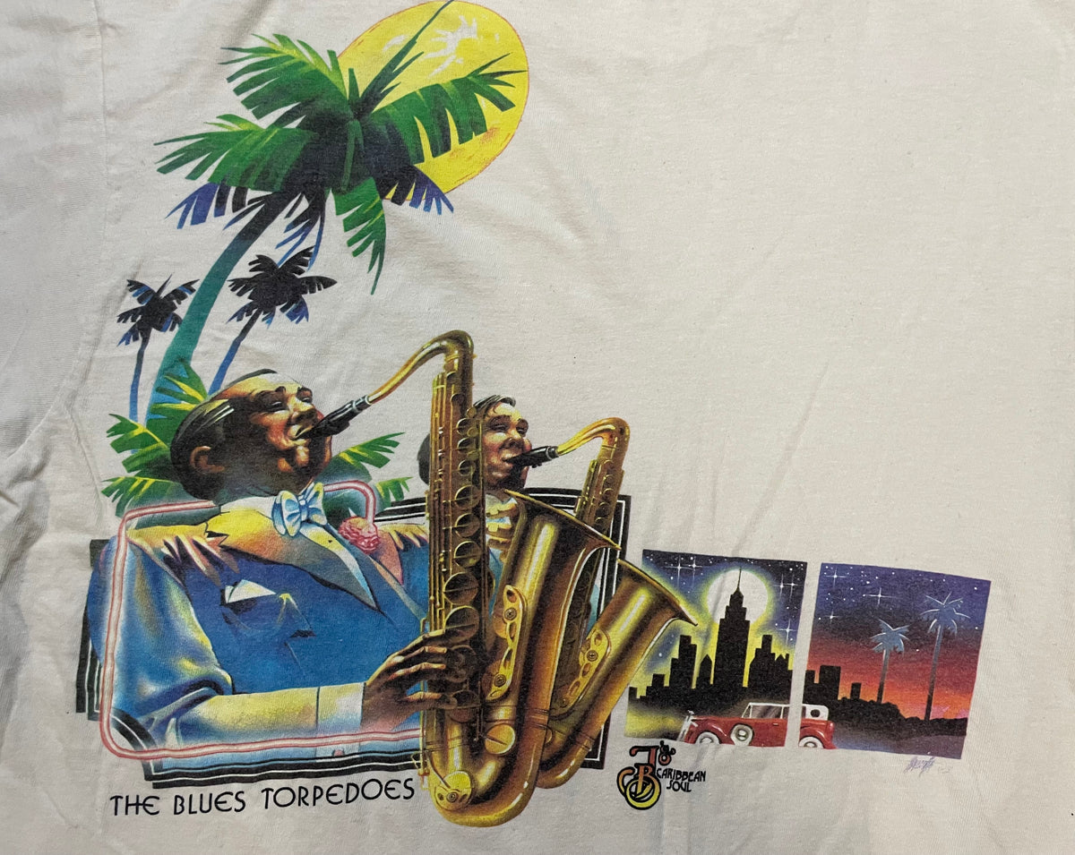 Vintage 1970s The Blue Torpedoes Caribbean soul tee