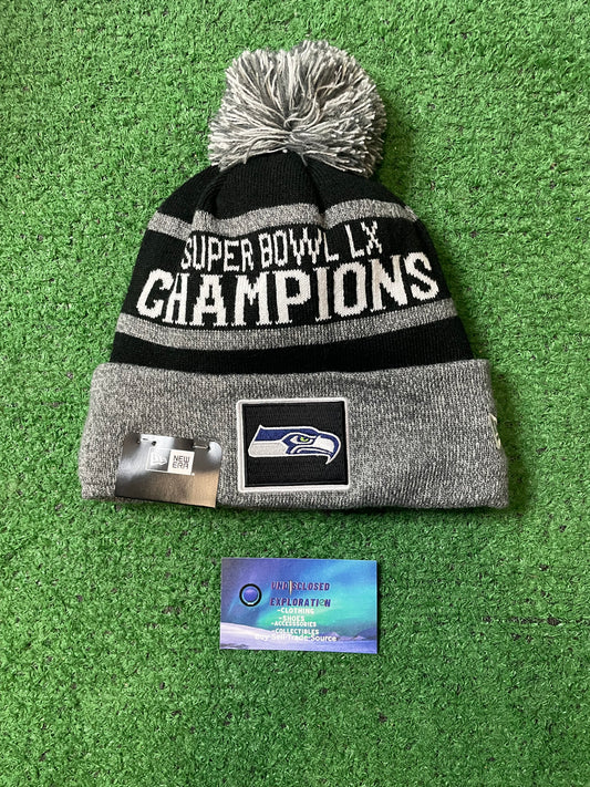 Seattle Seahawks Super Bowl LX Champions Parade Pom Knit beanie