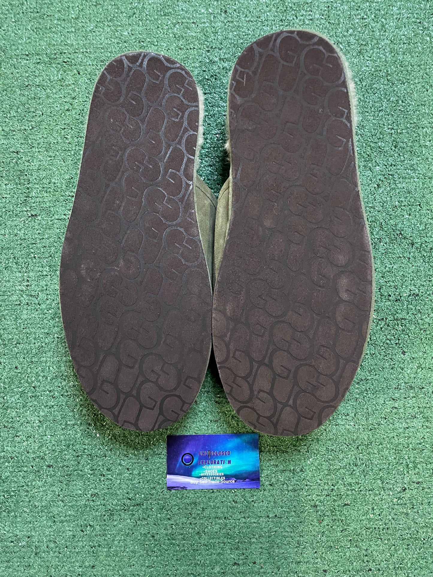 UGG olive green scuff slippers