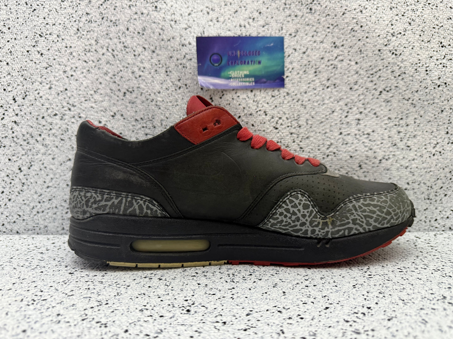 Air Max 1 Premium Elephant Print Black 9.5 Men/11 Women “Preowned”