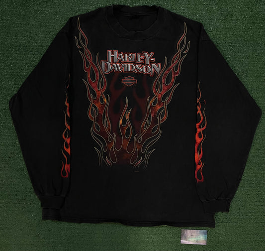 Vintage 1990s Harley Davidson V flame Longsleeve