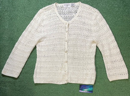 Vintage Carly St. Claire white knit cardigan