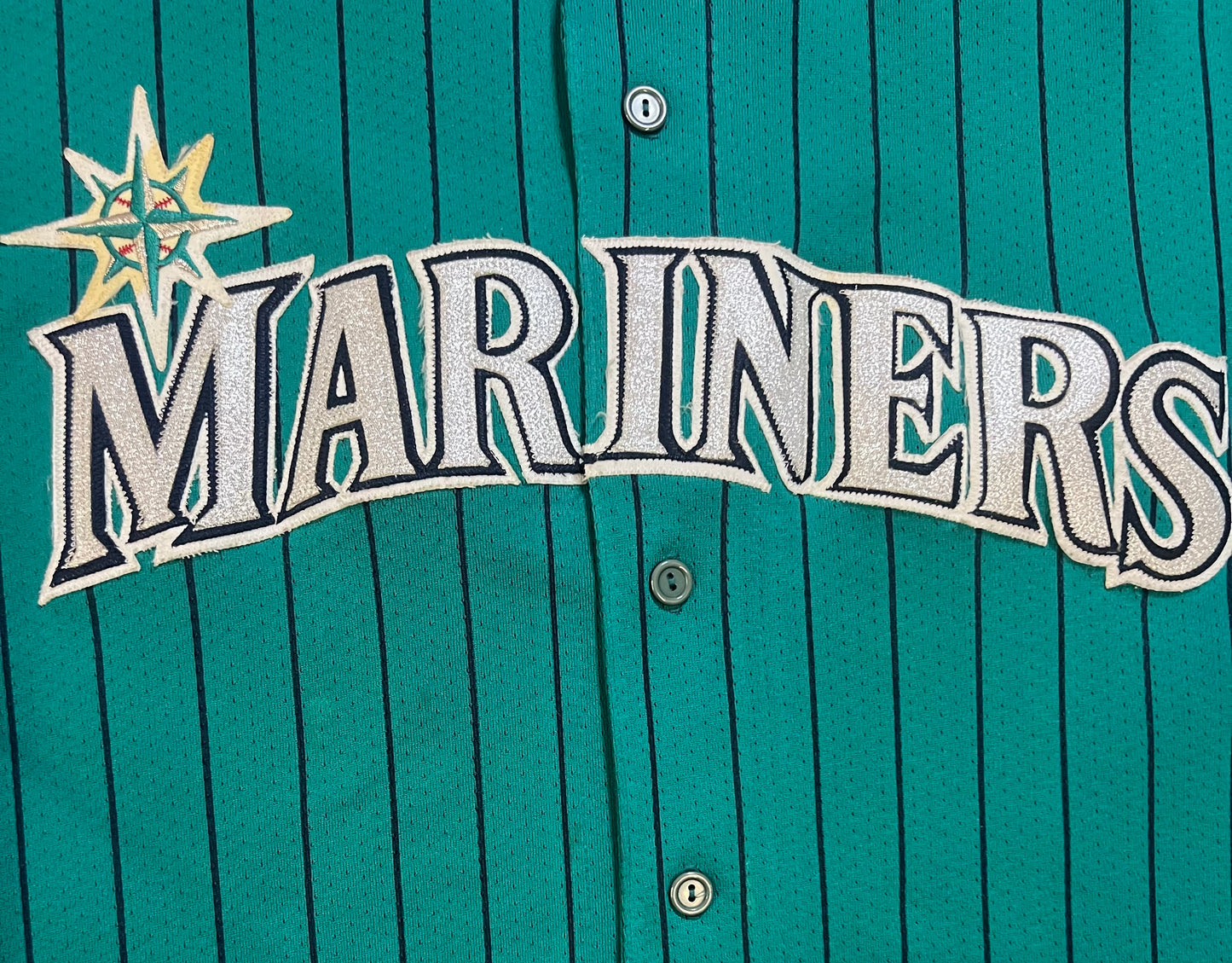 Vintage 1990s Seattle Mariners pinstripe jersey