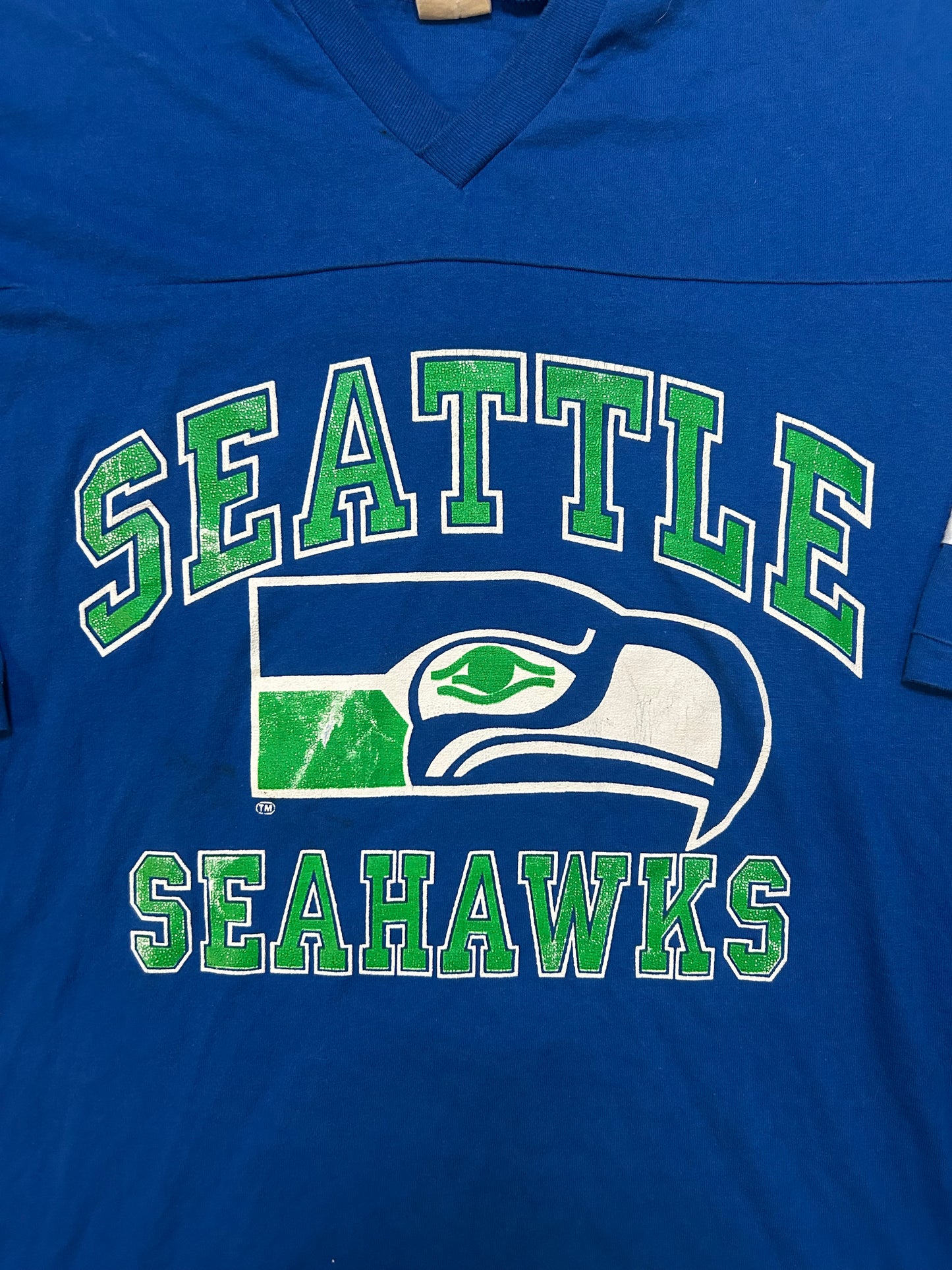 Vintage 1990s Seattle Seahawks striped tee