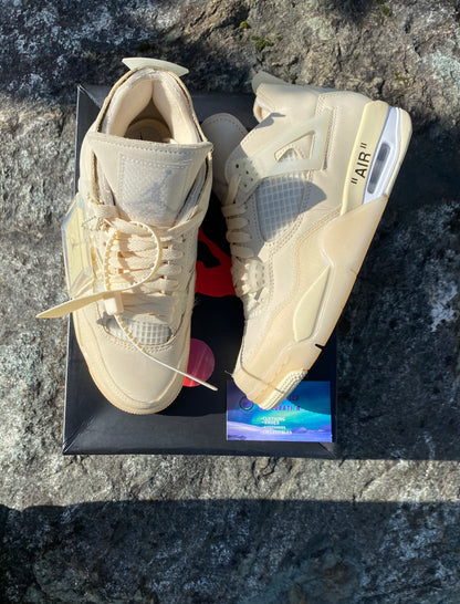 Off white sail jordan 4 size 5.5youth/7women