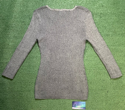 Andrea Jovine grey ribbed V neck