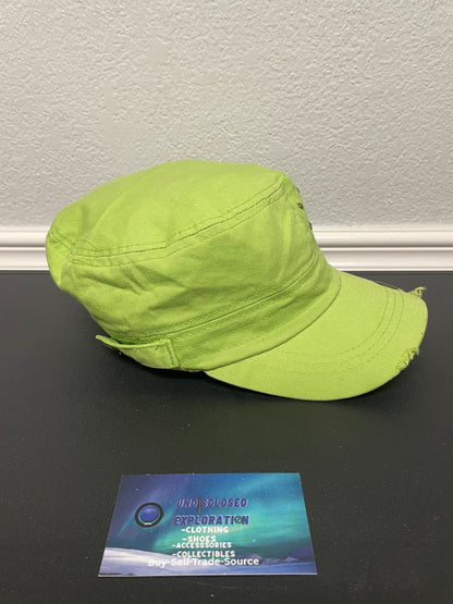 Lime green cadet studded hat