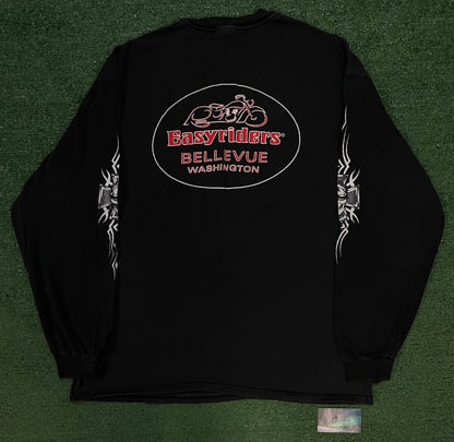 Vintage 1990s Easyriders longsleeve skull cross tee