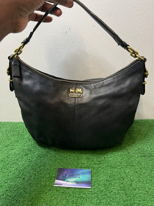 Coach Madison black leather shoulder bag