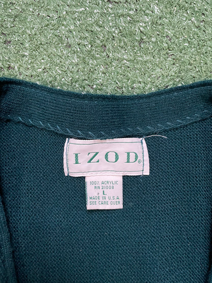 vintage dark teal IZOD V-neck cardigan