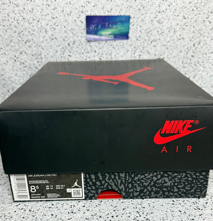 Jordan 3 Fire Red 8.5 Men/10 Women “Preowned”