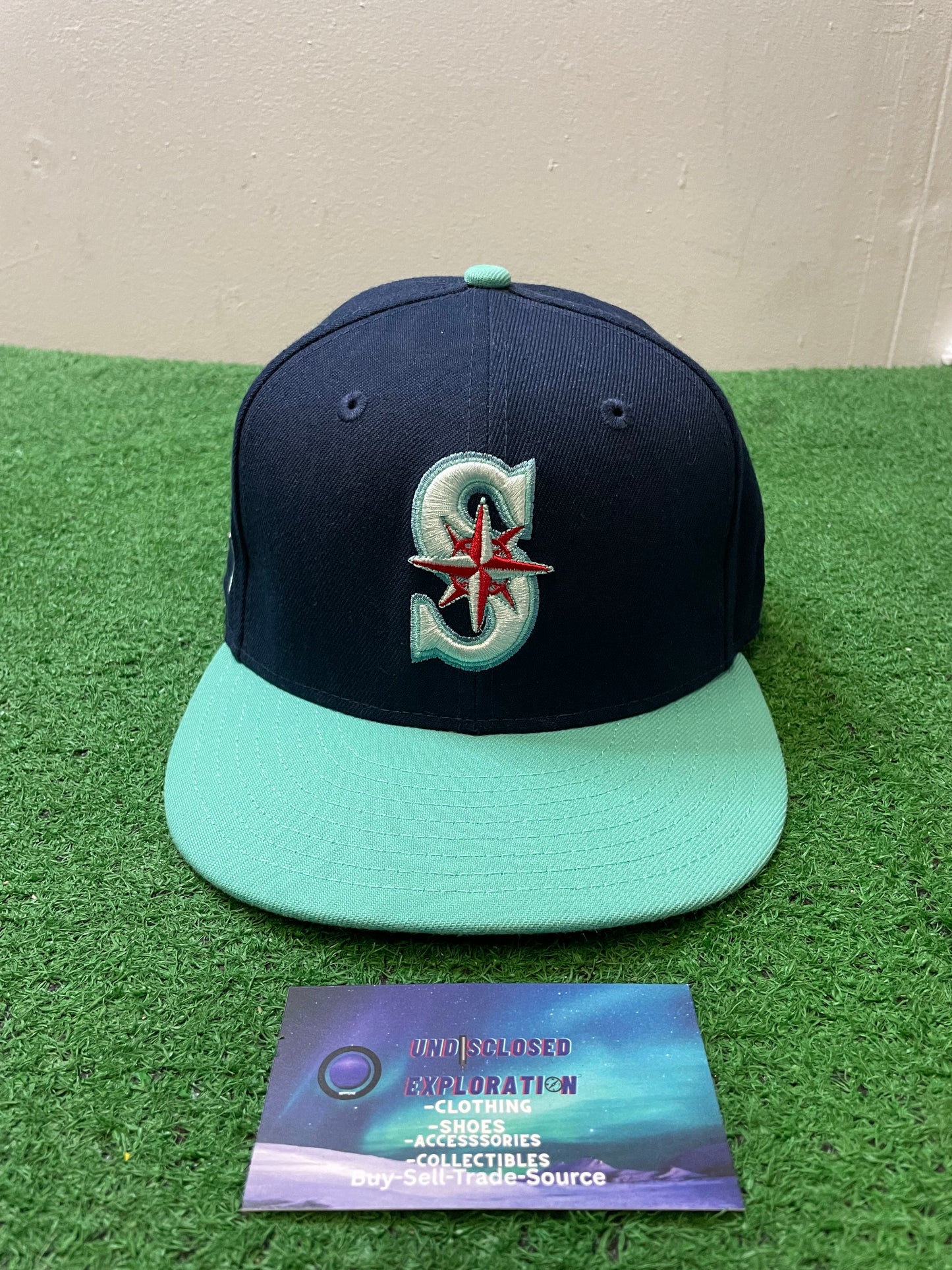 Seattle Mariners navy and teal 20th anniversary  new era fitted hat