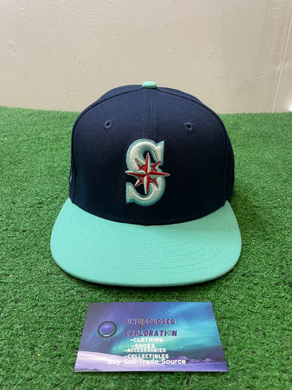 Seattle Mariners navy and teal 20th anniversary  new era fitted hat