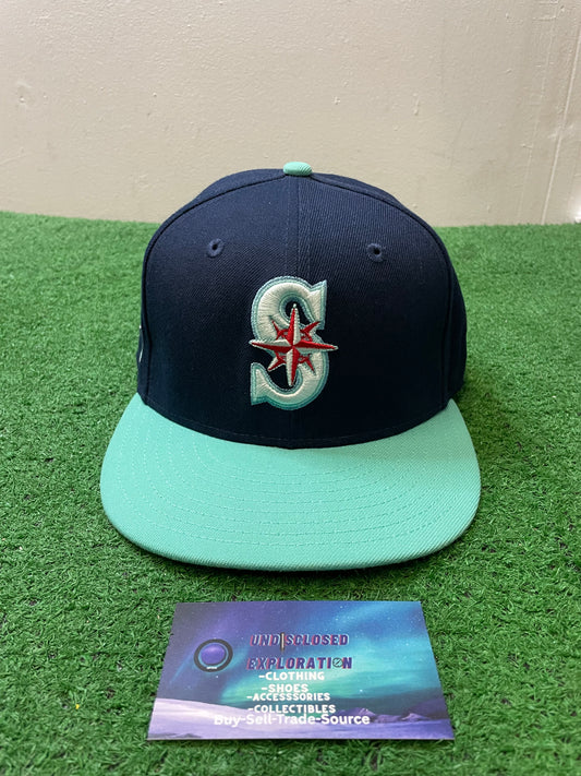 Seattle Mariners navy and teal 20th anniversary  new era fitted hat