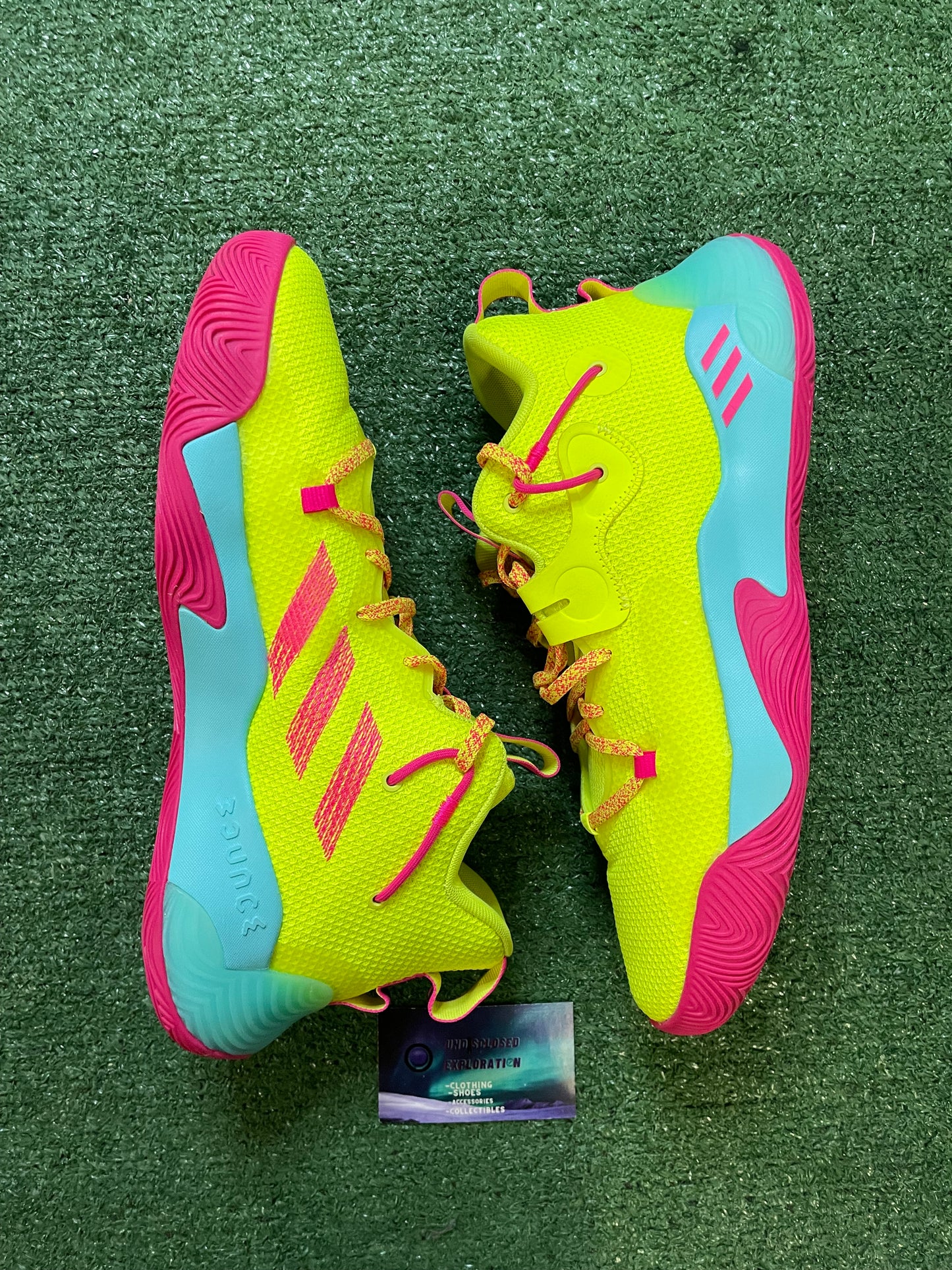 Adidas harden stepback 3 solar yellow shock pink size 11men/12.5women