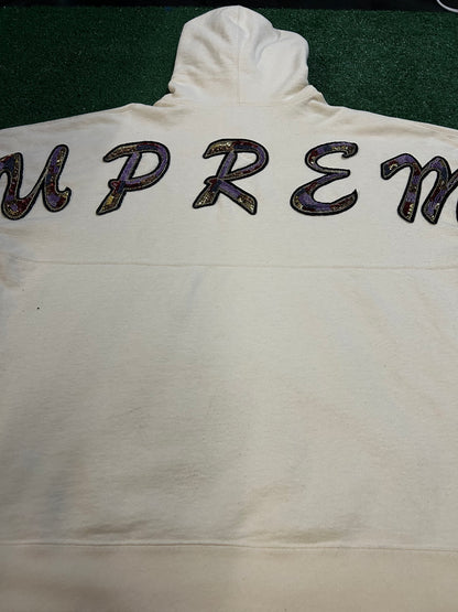 Supreme cream beaded hoodie