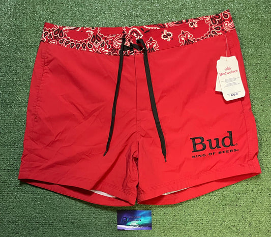 Budweiser king of bud red paisley shorts