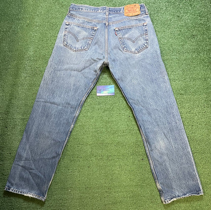 Vintage 1990s Levi 501XX light wash made in USA  jeans