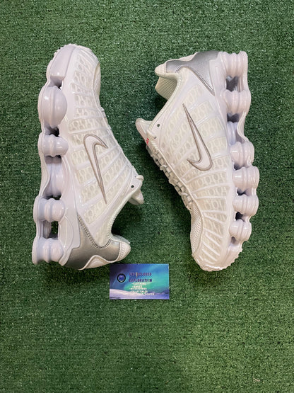 Nike Shox white metallic silver