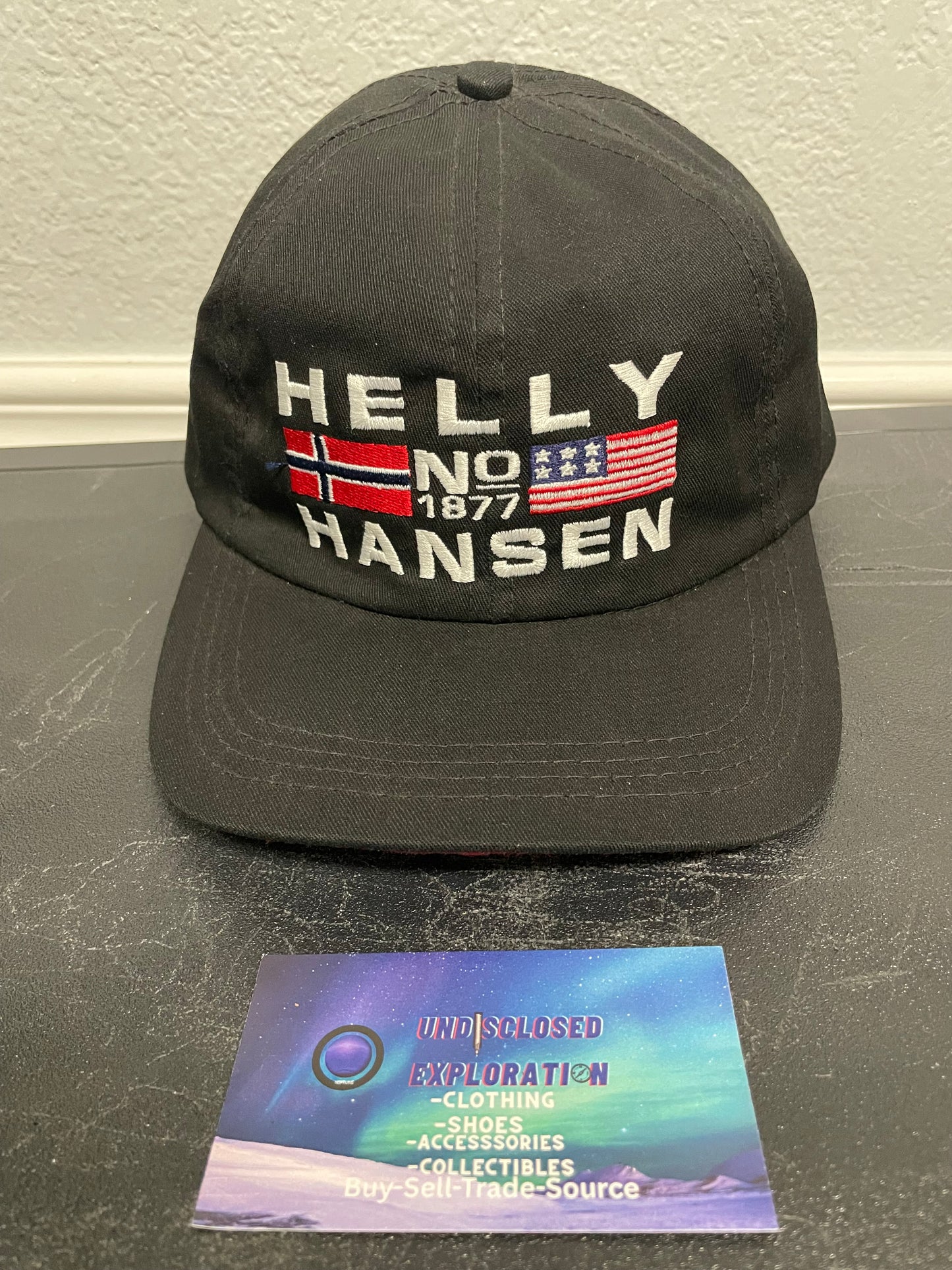 vintage Helly Hansen No. 1877 black US and Norwegian hat