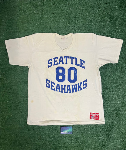 Vintage 1980s Seattle Seahawks Rawlings 80 Jersey Style tee