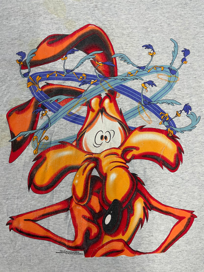Vintage 1990s Looney Tunes Wile E coyote and roadrunner tee