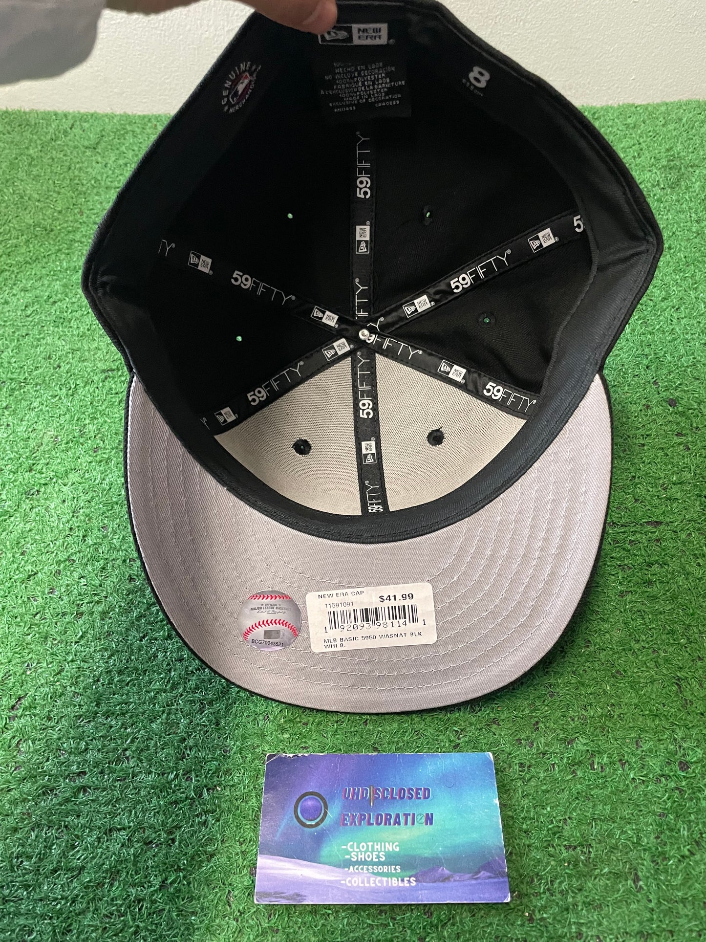 Washington nationals black white new era fitted hat