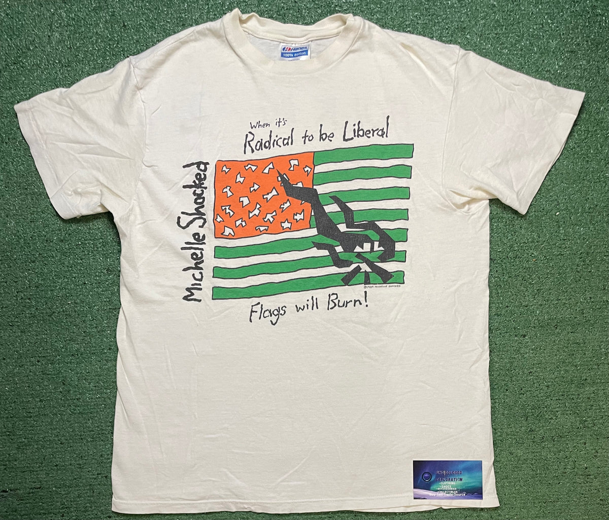 vintage 1980s Michelle Shocked When it's Radical to be Liberal, Flags will Burn tour tee