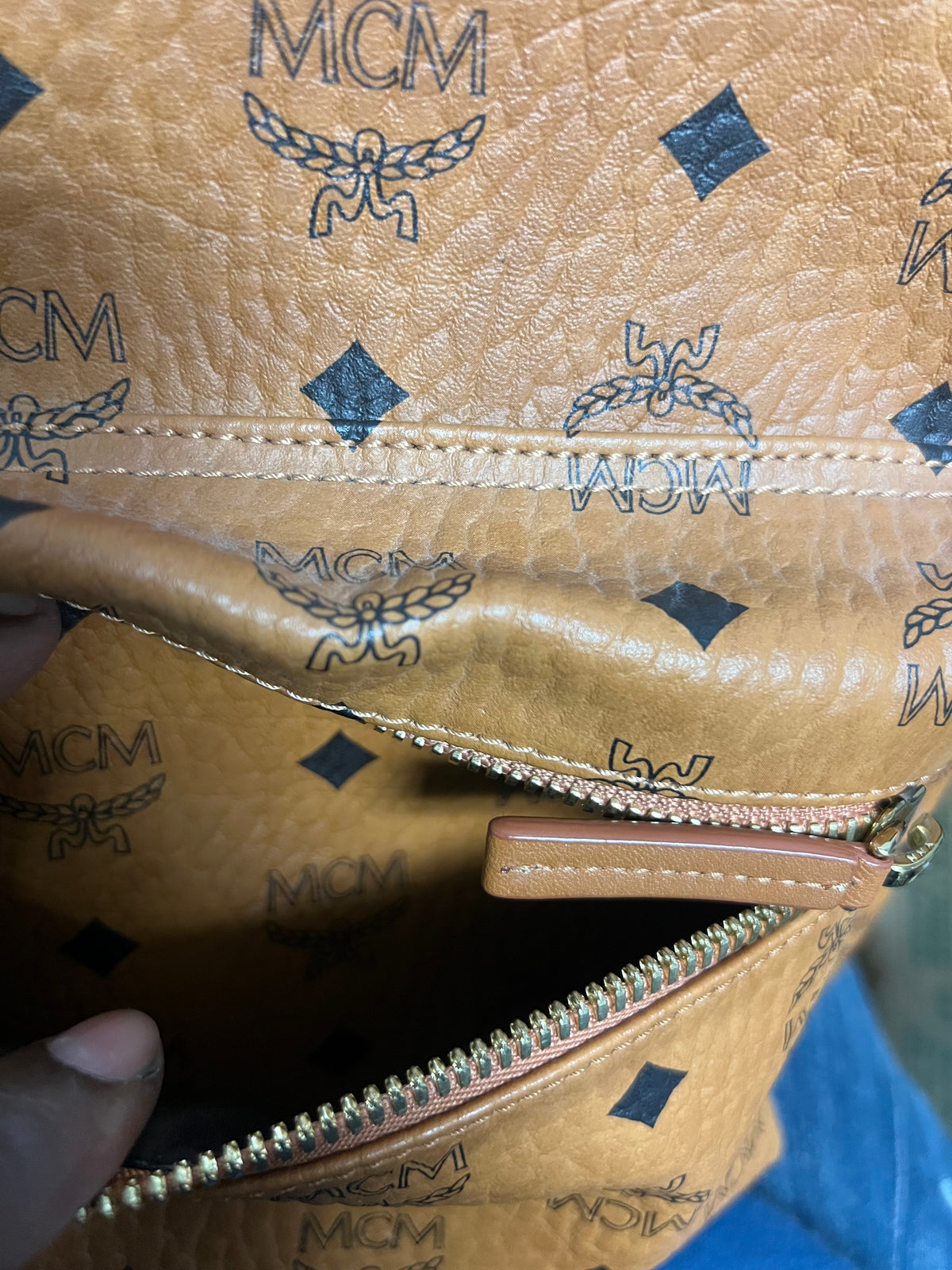 MCM Stark backpack cognac Visetos monogram