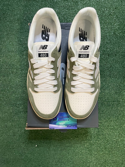 New Balance 480 green and white