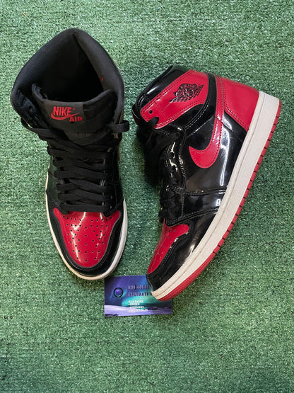 Air Jordan 1 high patent bred size 8men/9.5women