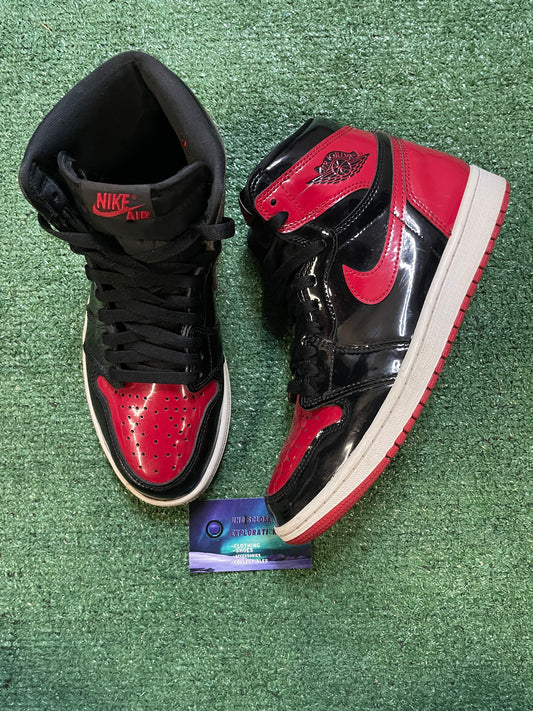 Air Jordan 1 high patent bred size 8men/9.5women