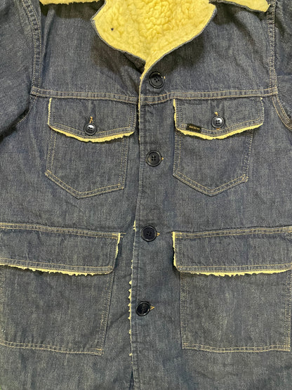Vintage 1970s Roebucks Sherpa jean chore jacket