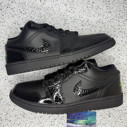 Jordan 1 Low Black Scream Green